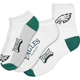 For Bare Feet Philadelphia Eagles Men’s Socks- 3 Pack Size: Large