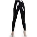Latex Rubber Leggings w/Crotch Zipper, Black Size X-Large