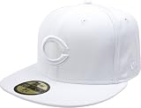MLB Cincinnati Reds White on White 59FIFTY Fitted Cap (7 1/2)