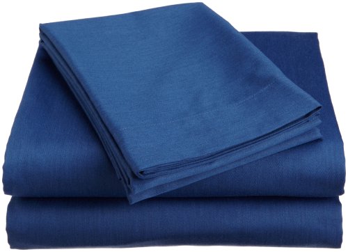 Aqua Elegance 250-Thread Count Cotton Rich King Size Waterbed Sheet Set, Navy