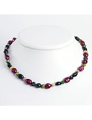 Sterling Silver Multi-Color Cultured Pearl Necklace