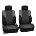FH Group Three Row 8 Seater Cross Weave Fabric Car Seat Covers Airbag Compatible & Rear Split Bench - Universal Fit for Cars Trucks and SUVs Gray/Black