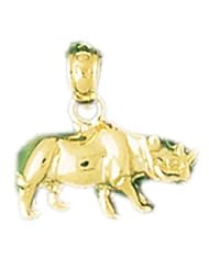 Dazzlers Solid 14k Gold Rhino Charm Pendant Available in three colors from jewelsberry (weights: 1.1 grams only)