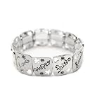 Silver Faith Hope Love Inspiration Stretch Bracelet Fashion Jewelry