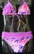 Girls 7-16 2-piece Swimwear Triangle Top Bikini Purple/Palm Trees