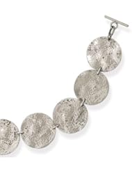 CleverSilvers 8.25" Hammered Disc Toggle Bracelet
