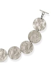 Hammered Disc Toggle Bracelet (8.25 Inch)