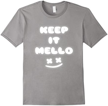 Men's Keep It Mello Marshmello EDM T-shirt Tee Skrillex Avicii Small Slate