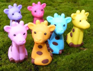 Iwako Set Of 6 JAPANESE GIRAFFE PUZZLE ERASERS