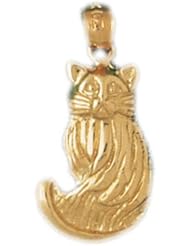 Dazzlers Solid 14k Gold Cat Charm Pendant Available in three colors from jewelsberry (weights: 2.0 grams only)