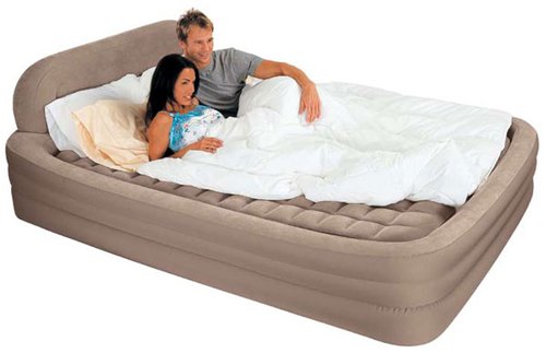 Intex Luftbett Deluxe Frame Khaki Queen