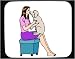 Mouse Pad with bare, kissing, human, body, sitting, individuals, individual, persons, feet, humans, people, woman, person, dog