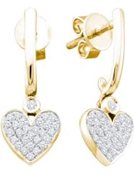 0.25CTW DIAMOND HEART EARRINGS