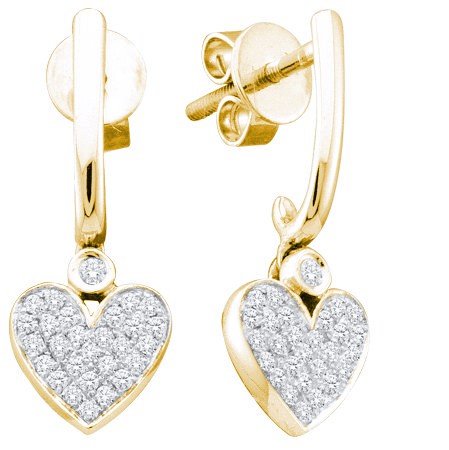 0.25CTW DIAMOND HEART EARRINGS