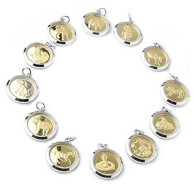 24K Gold / Sterling Silver Chinese Zodiac Pendant