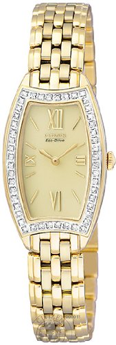 CITIZEN Watch:Women's Silhouette Eco-Drive Diamond Gold Tone Stainless Steel Images