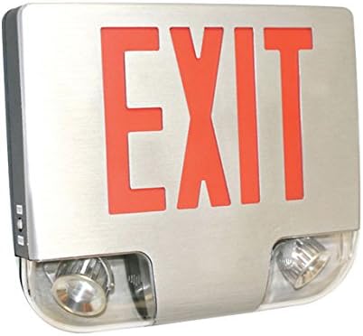 Lightworld LED Die Cast Combo Red Letters Alum. Housing Alum. Faceplate Battery Backup