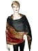 Dark Black and Red Cutwork India Paisley Reversible Pashmina Shawl 80"x28" Free Shipp