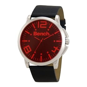 Bench Gents Red Tinted Lens Watch With Black Strap