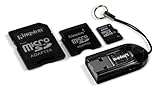 Kingston Mobility Kit - 8 GB microSDHC Flash Memory Card with SD and miniSD ....