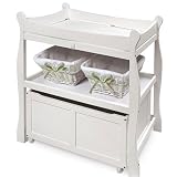 Sleigh Changing Table with Cart - White