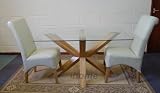 Venice 4ft SOLID OAK GLASS DINING TABLE & 4 CHAIRS C19R