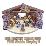 10 Piece Full Nativity Bad Taste Bears Christmas Figurine Set