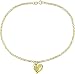 10K Yellow Gold .015 ctw Diamond Anklet with Heart Charm