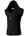 H2H Mens Casual Active Slim Fit Hoodie Sleeveless Tank Top Of Various Colors