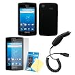 Black Silicone Case / Skin / Cover, LCD Screen Guard / Protector & Car Charger for Samsung Captivate SGH-I897