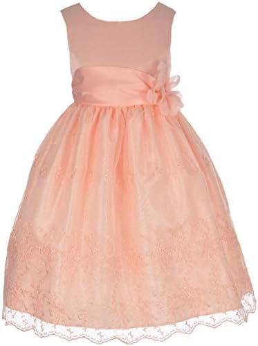 Rosenau Little Girls' "Autumn Flowers" Dress - peach, 6