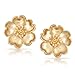 Heart Petals Flower Cubic Zirconia CZ Clip On Earrings For Women Non Pierced Ears Matte 14K Gold Plated Brass