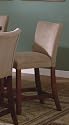 Set of 2 Contemporary Style Taupe Microfiber Counter Height Stools