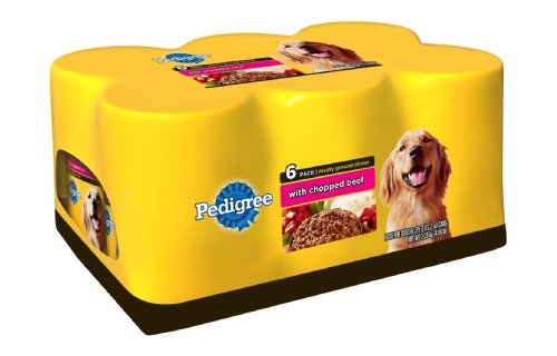 Pedigree Meaty Ground Dinner (with Chopped Beef) Food for Dogs, 6-Count, 13.2-Ounce Cans (Pack of 4)