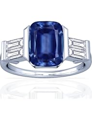 18K White Gold Cushion Cut Blue Sapphire Fana Designer Ring (GIA Certificate)