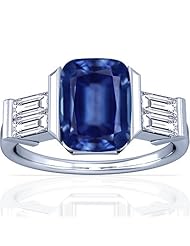 Platinum Cushion Cut Blue Sapphire Fana Designer Ring (GIA Certificate)