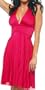 Hot Pink Marilyn Pleated Halter Party Cocktail Dress , Large