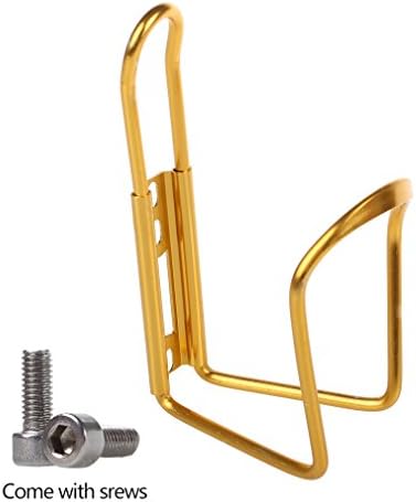 Tub® Bike Water Bottle Cage Holder Alloy Aluminum Lightweight Bottle Cage with 2 X Hexagon Screws (gold)