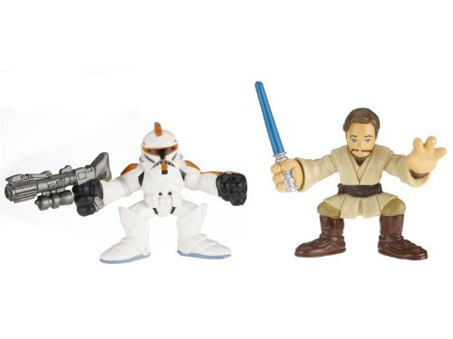 41F%2BQJ0k7zL Star Wars Galactic Heroes Obi Wan Kenobi & Clone Commander Cody Figure Set