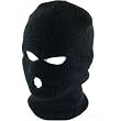 New Ski Face Mask Knit Beanie Biker Snowboard 3 Holes * Black * Size - Medium / Large