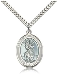 St. Christopher Medal, Sterling Silver, Large, Quarter Size