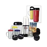 Magic Bullet 25 piece Deluxe Set - New Bullet Extras (2 On-the Go 22oz Mugs a...
