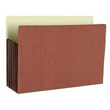 Smead Straight Cut Tab File Pockets, 5-1/4-Inch Expansion, Legal Size, Redrope, Pack of 5 (74885)