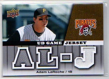 2009 Upper Deck Adam LaRoche Game Used Jersey Baseball Card