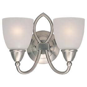 Sea Gull Lighting 40074-962 Pemberton Two-Light Vanity, Brushed Nickel Finish with Satin Etched Glass