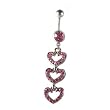 Valentine Connected Hearts with Hot Pink CZ