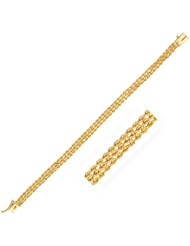 6.0mm 14K Yellow Gold Three Row Rope Bracelet