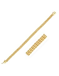 6.0mm 14K Yellow Gold Three Row Rope Bracelet