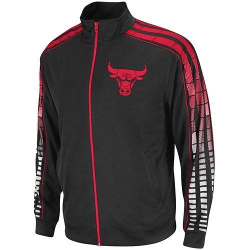 NBA Men's Chicago Bulls Vibe Track Jacket (Black/Red, X-Large)