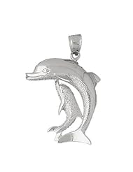 Clevereves 14K White Gold Pendant Dolphins 7.5 - Gram(s)